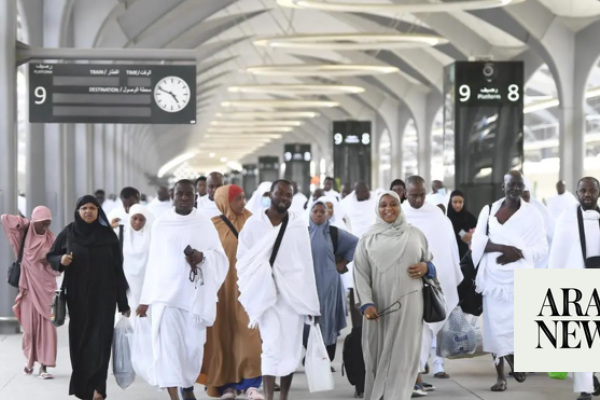First batch of pilgrims arrive in Makkah via Haramain express train to perform Hajj